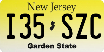 NJ license plate I35SZC