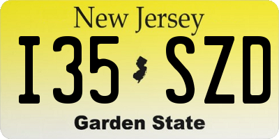 NJ license plate I35SZD