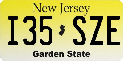 NJ license plate I35SZE