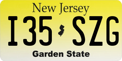 NJ license plate I35SZG