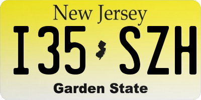 NJ license plate I35SZH