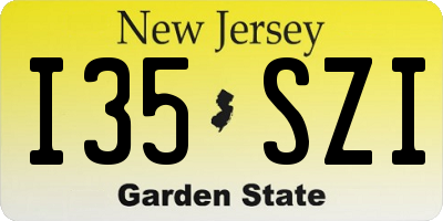 NJ license plate I35SZI