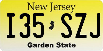 NJ license plate I35SZJ