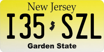 NJ license plate I35SZL