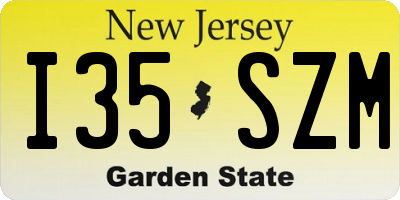 NJ license plate I35SZM