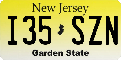 NJ license plate I35SZN