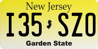 NJ license plate I35SZO