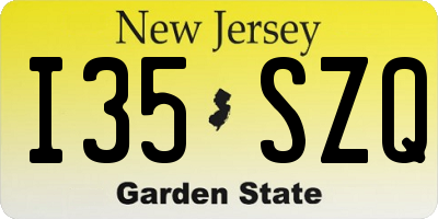 NJ license plate I35SZQ