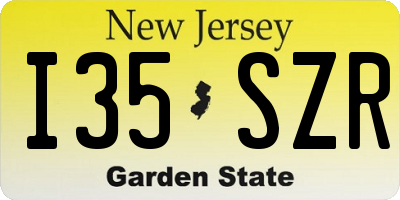 NJ license plate I35SZR