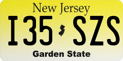 NJ license plate I35SZS
