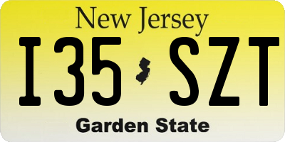 NJ license plate I35SZT