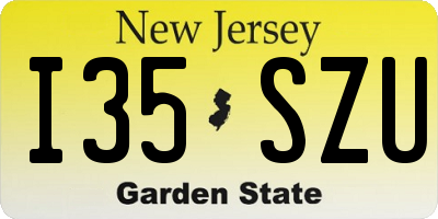 NJ license plate I35SZU