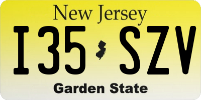 NJ license plate I35SZV