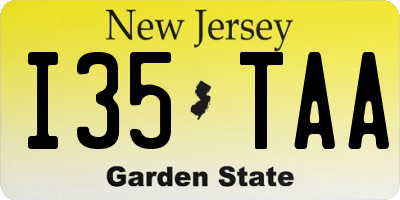 NJ license plate I35TAA