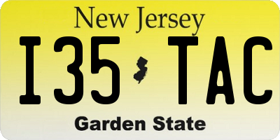 NJ license plate I35TAC