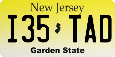 NJ license plate I35TAD