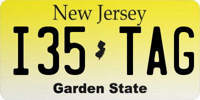 NJ license plate I35TAG