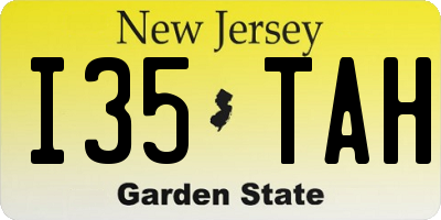 NJ license plate I35TAH