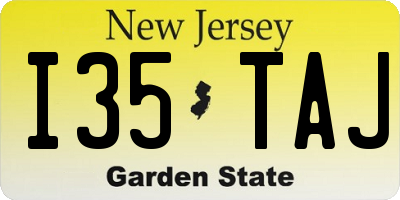 NJ license plate I35TAJ
