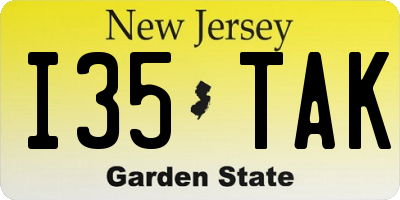 NJ license plate I35TAK
