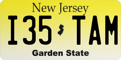NJ license plate I35TAM