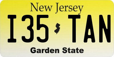 NJ license plate I35TAN