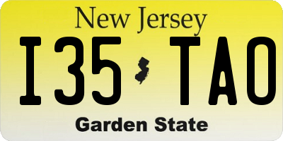 NJ license plate I35TAO