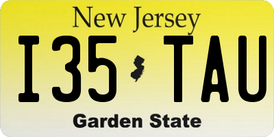 NJ license plate I35TAU