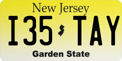 NJ license plate I35TAY