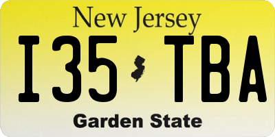 NJ license plate I35TBA