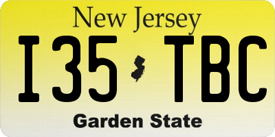 NJ license plate I35TBC