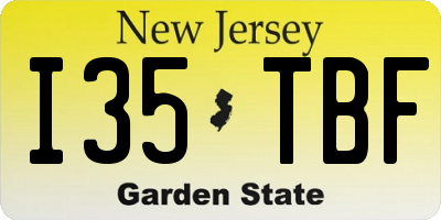 NJ license plate I35TBF