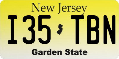 NJ license plate I35TBN
