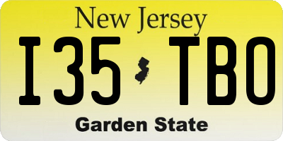 NJ license plate I35TBO