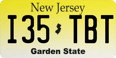 NJ license plate I35TBT
