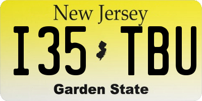 NJ license plate I35TBU