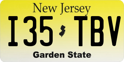 NJ license plate I35TBV