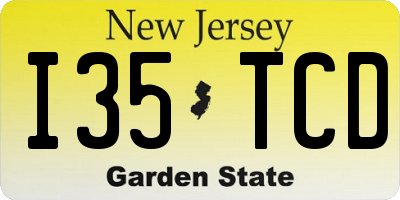NJ license plate I35TCD