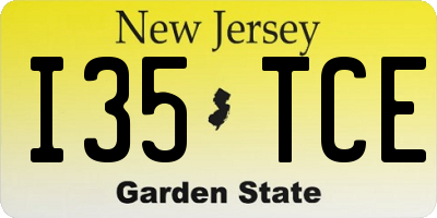 NJ license plate I35TCE