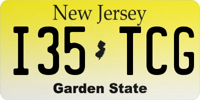 NJ license plate I35TCG