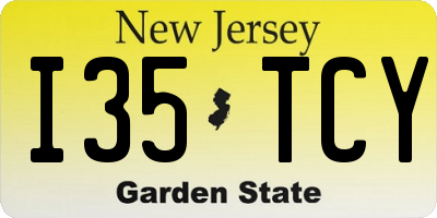 NJ license plate I35TCY