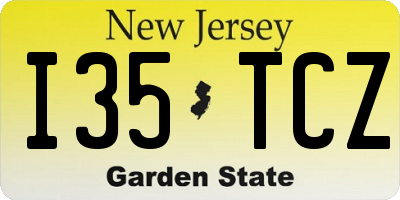 NJ license plate I35TCZ