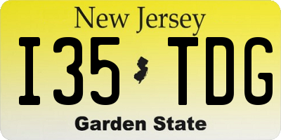 NJ license plate I35TDG