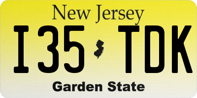 NJ license plate I35TDK
