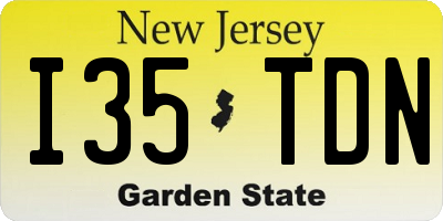 NJ license plate I35TDN