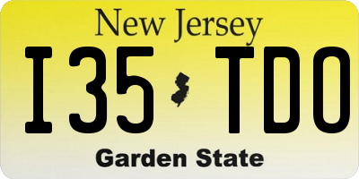 NJ license plate I35TDO