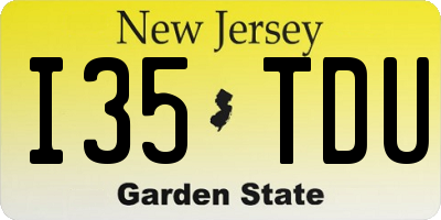 NJ license plate I35TDU