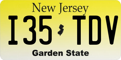 NJ license plate I35TDV