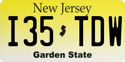 NJ license plate I35TDW