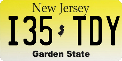 NJ license plate I35TDY